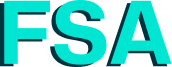 a blue letter on a black background