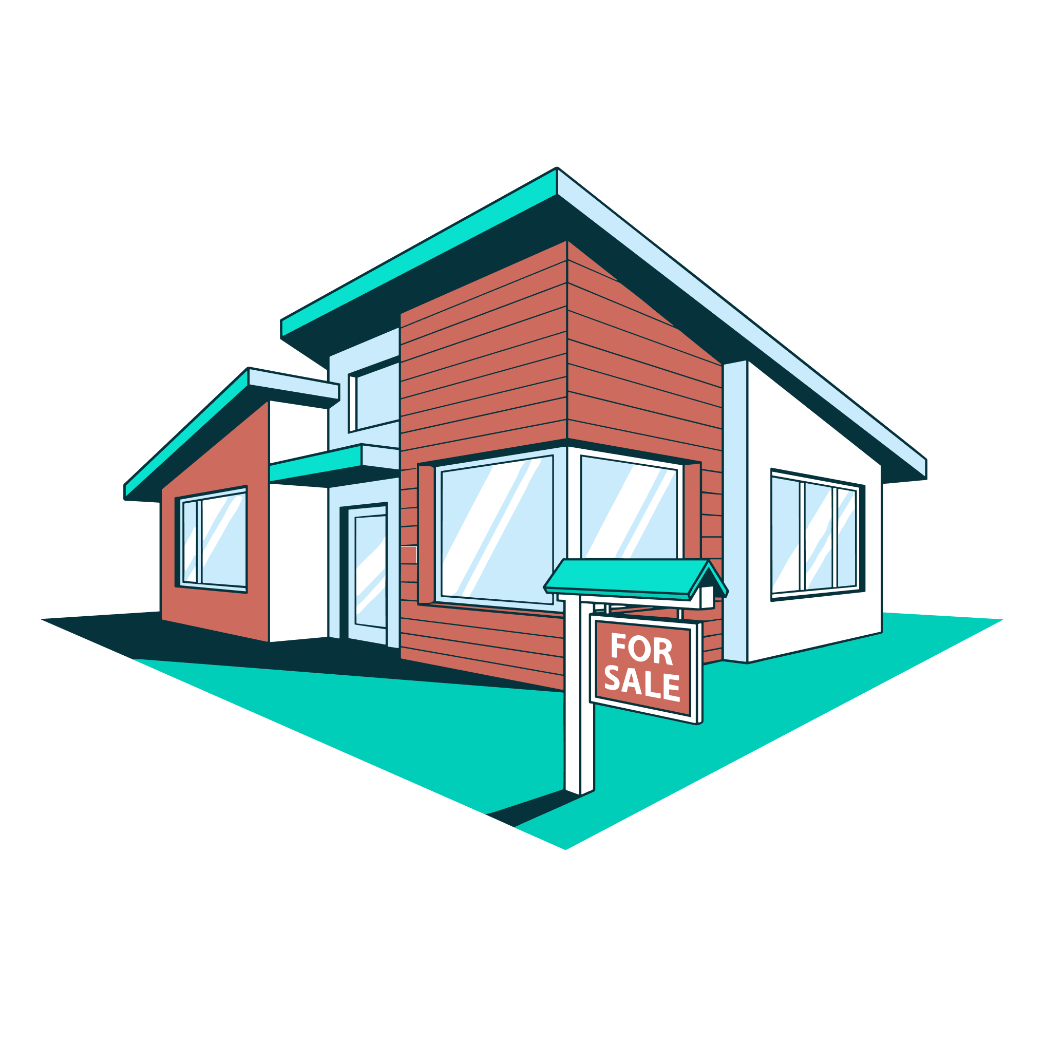 a house with a sign