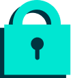a blue lock with a keyhole
