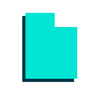 a blue square with black background