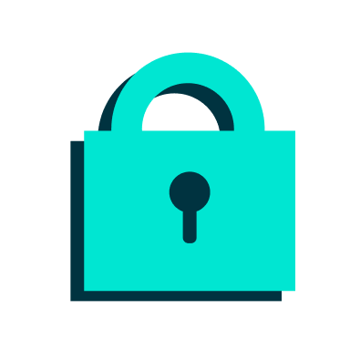 a blue lock with a keyhole