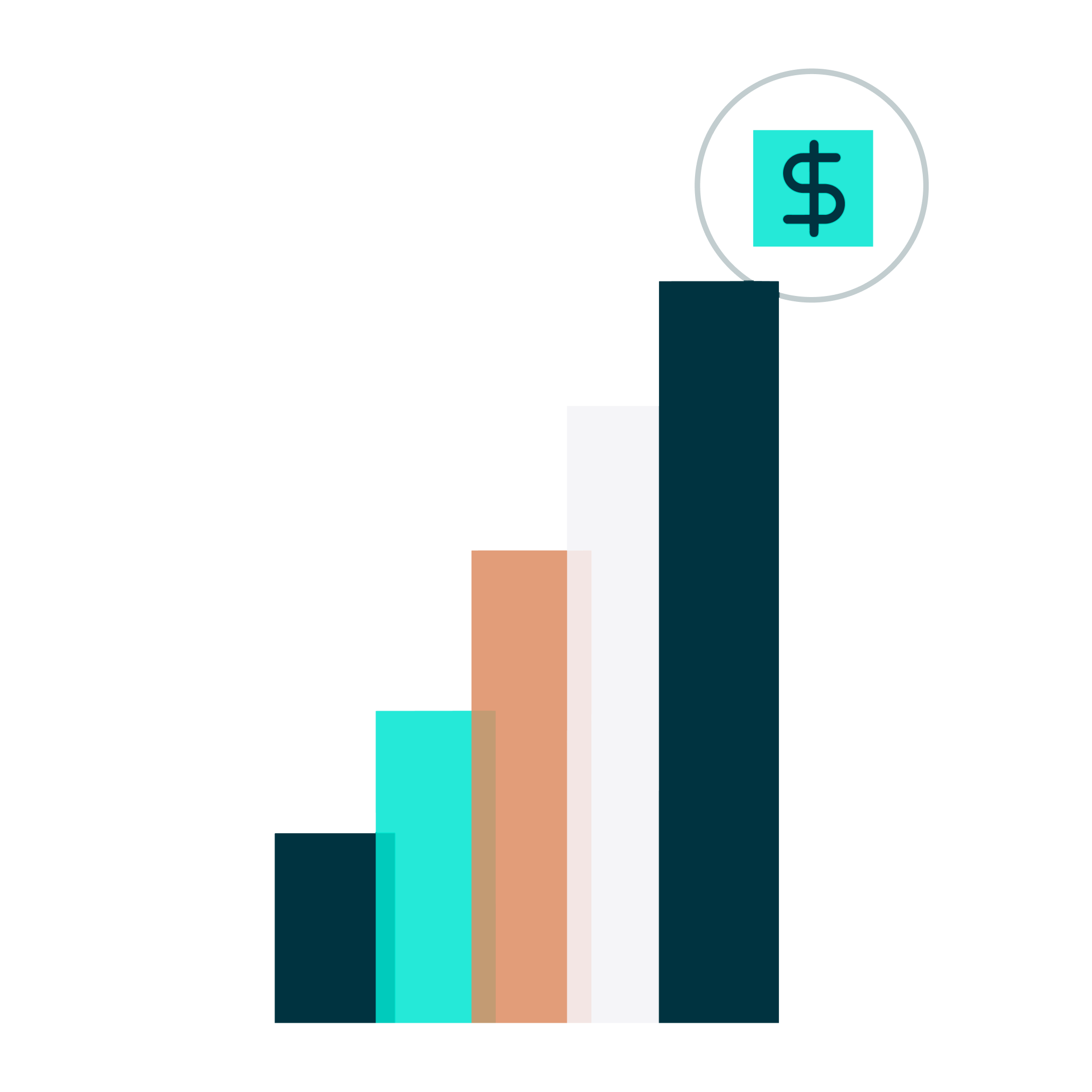 a graph with a dollar sign