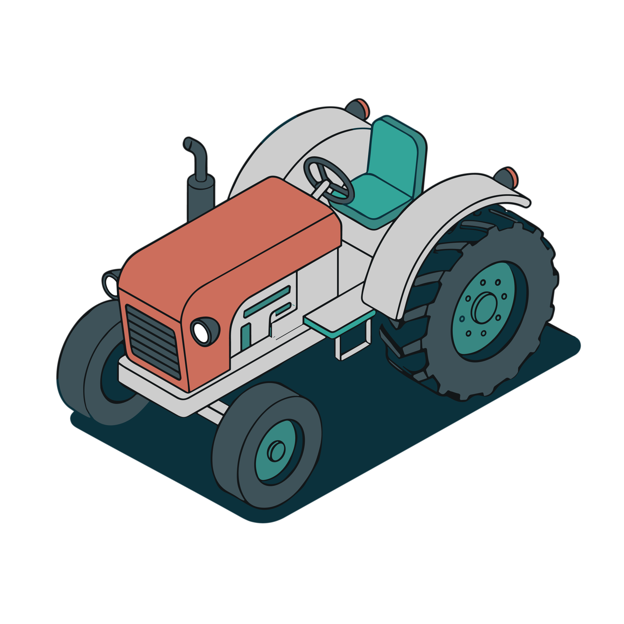 a cartoon of a tractor