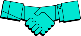 a handshake with a black background