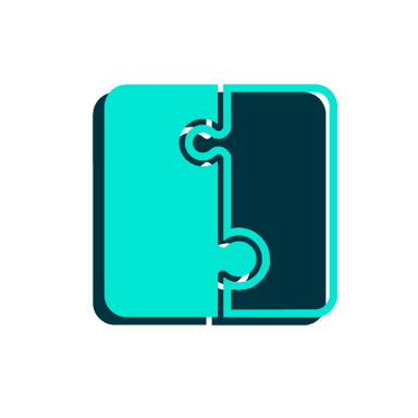 a puzzle piece with a black background
