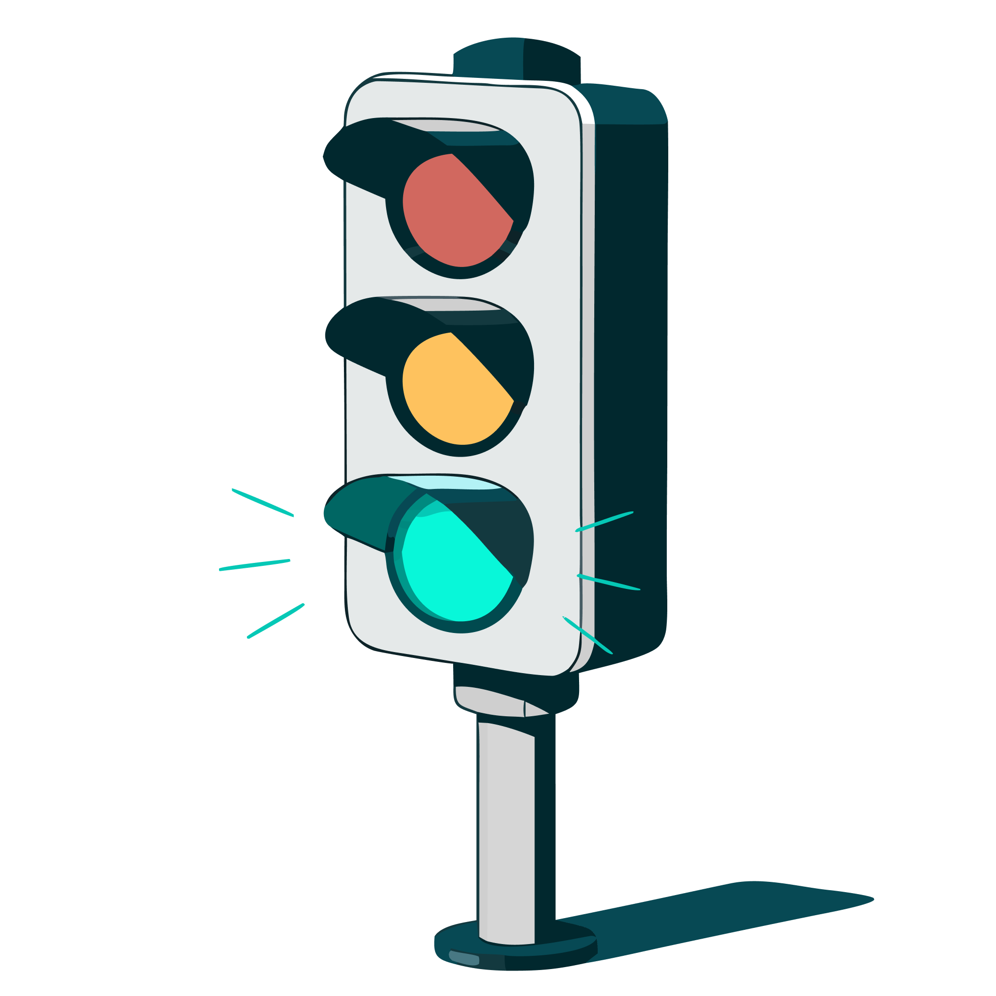 a traffic light with green light