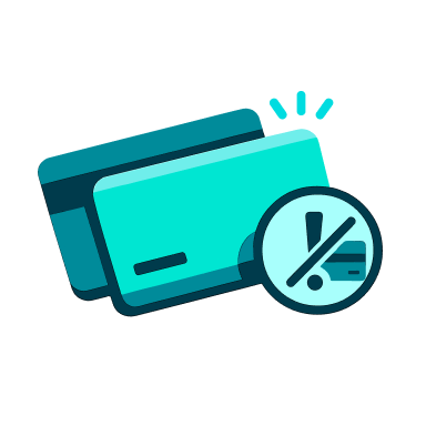 a blue and green credit cards